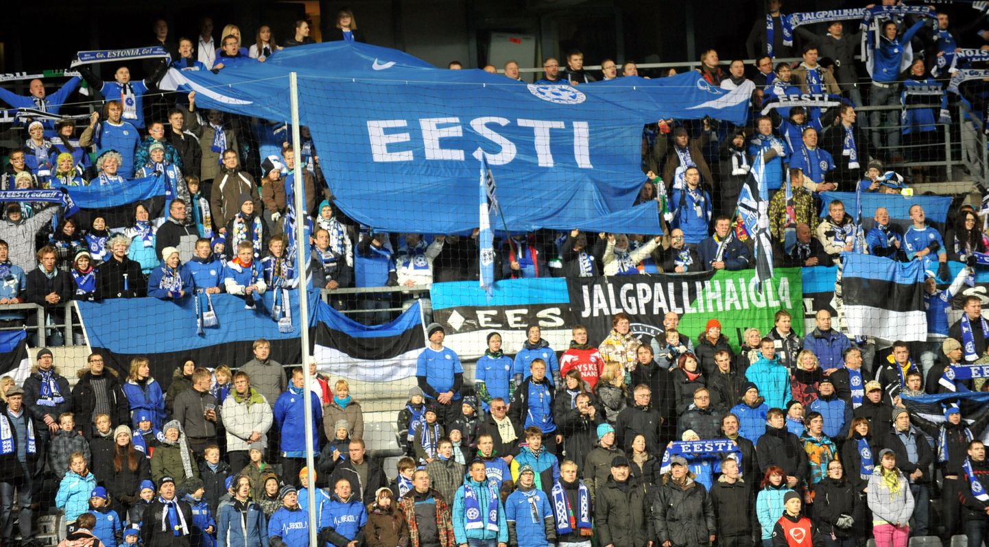 Болельщики Эстонии на матче с Ирландией.
