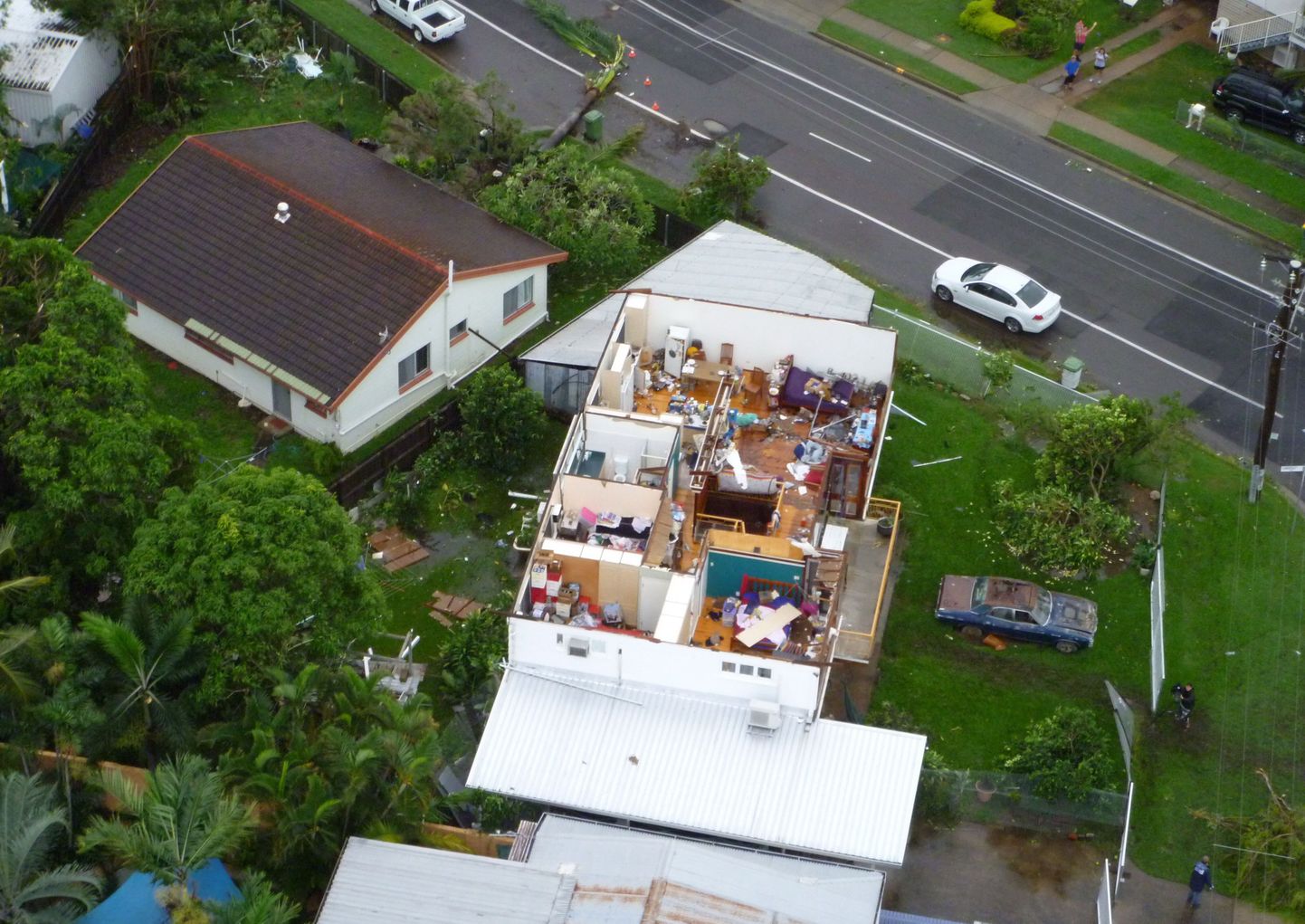Townsville`i maja, mis tornaado tõttu jäi katuseta