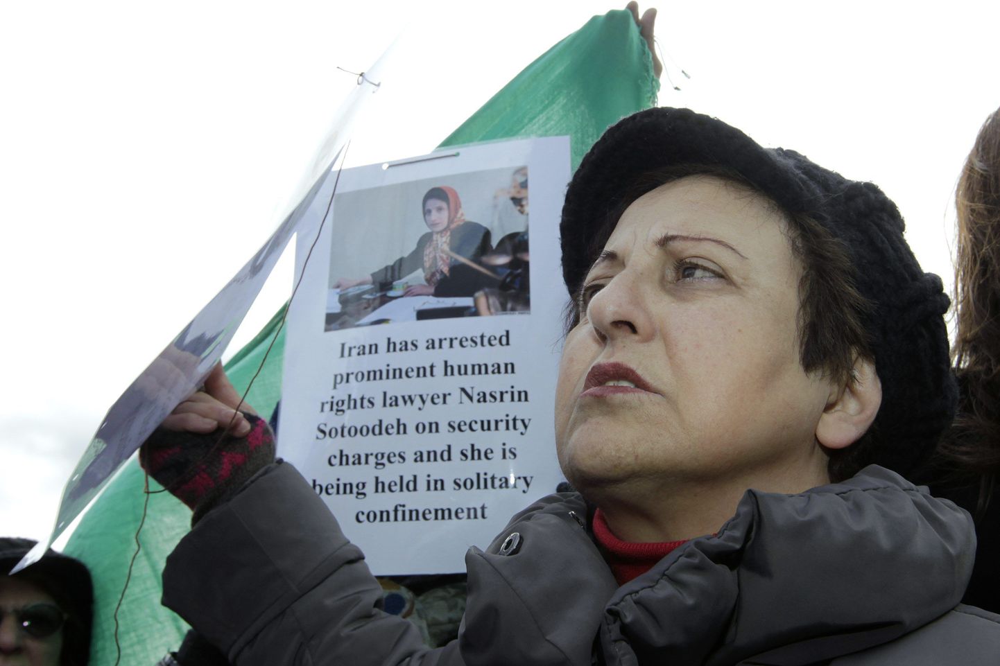 Iraani advokaat Shirin Ebadi mullu Nasrin Sotoudehi toetuseks korraldatud meeleavaldusel Šveitsis.