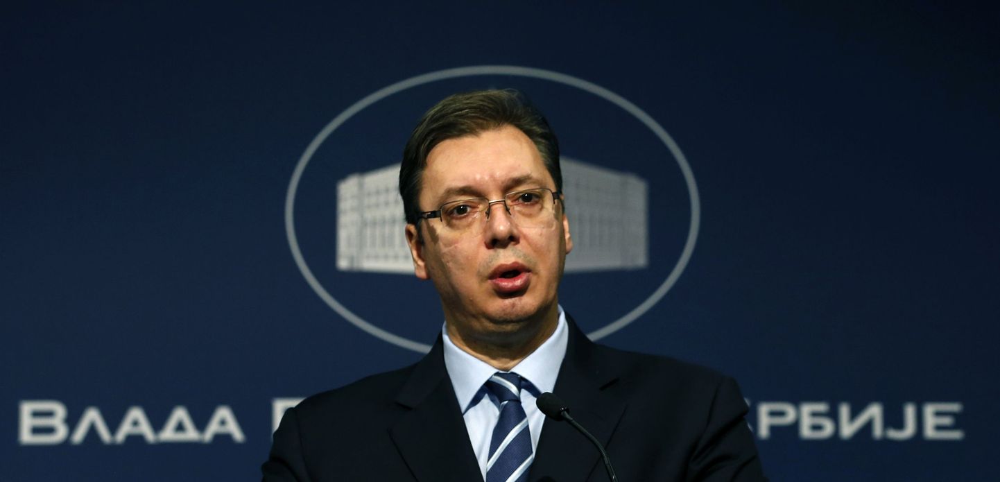 Serbia peaminister Aleksandar Vučić nädala alguses pressikonverentsil Belgradis.