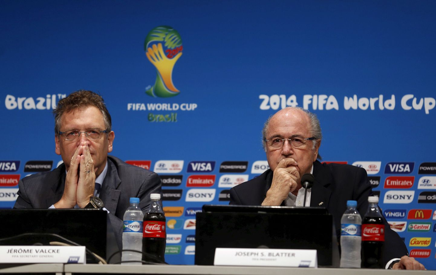 Sepp Blatter (paremal) ja Jerome Valcke.
