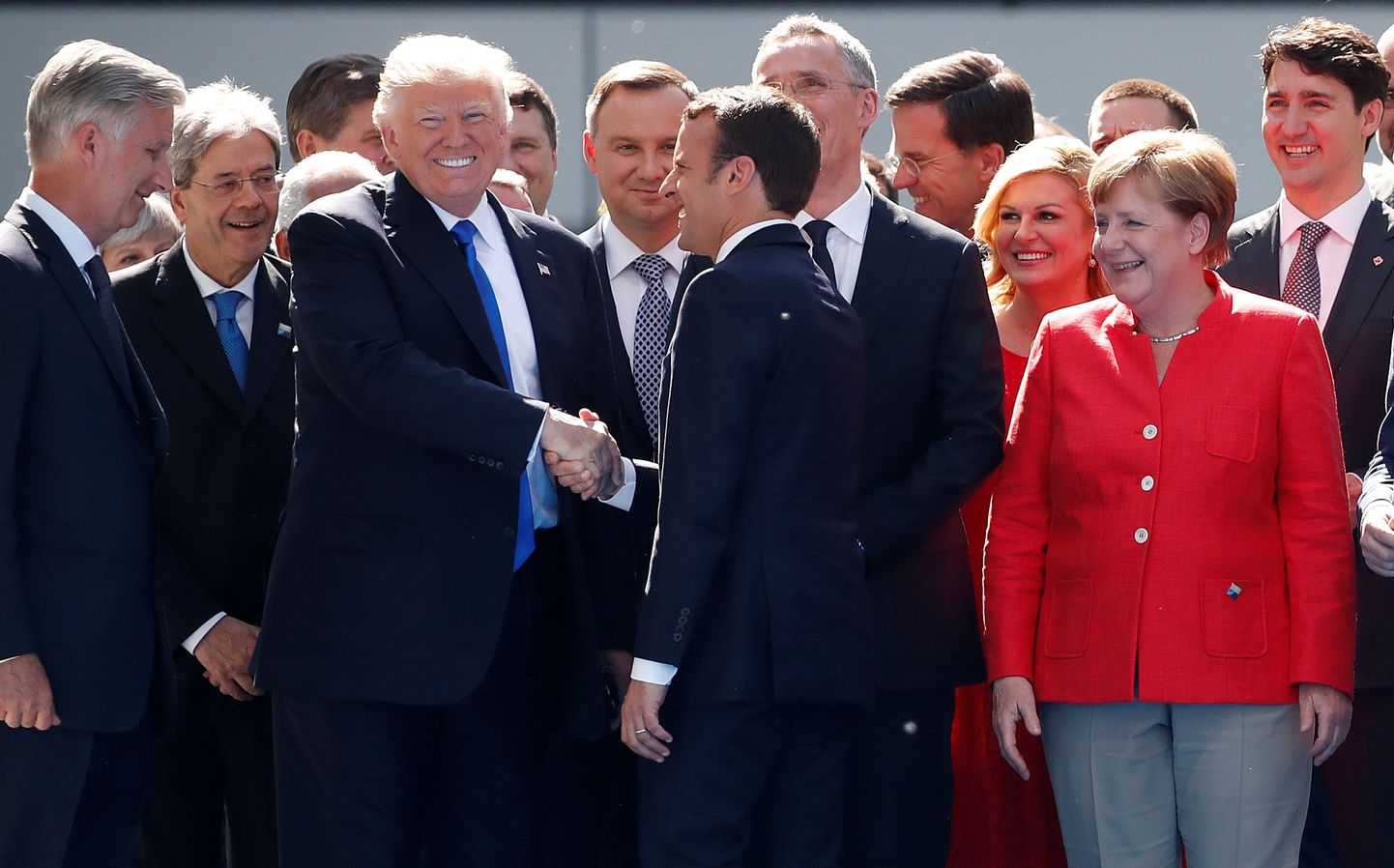 Ameerika Ühendriikide president Donald Trump oma esimesel tutvumisvisiidil NATO peakorterisse Brüsselis.