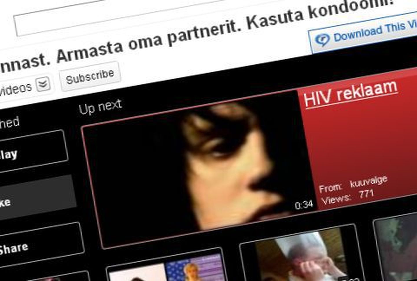 Eesti HIV-positiivsete võrgustik alustas Youtube`is sotsiaalkampaaniat. Fragment videoportaalist Youtube.