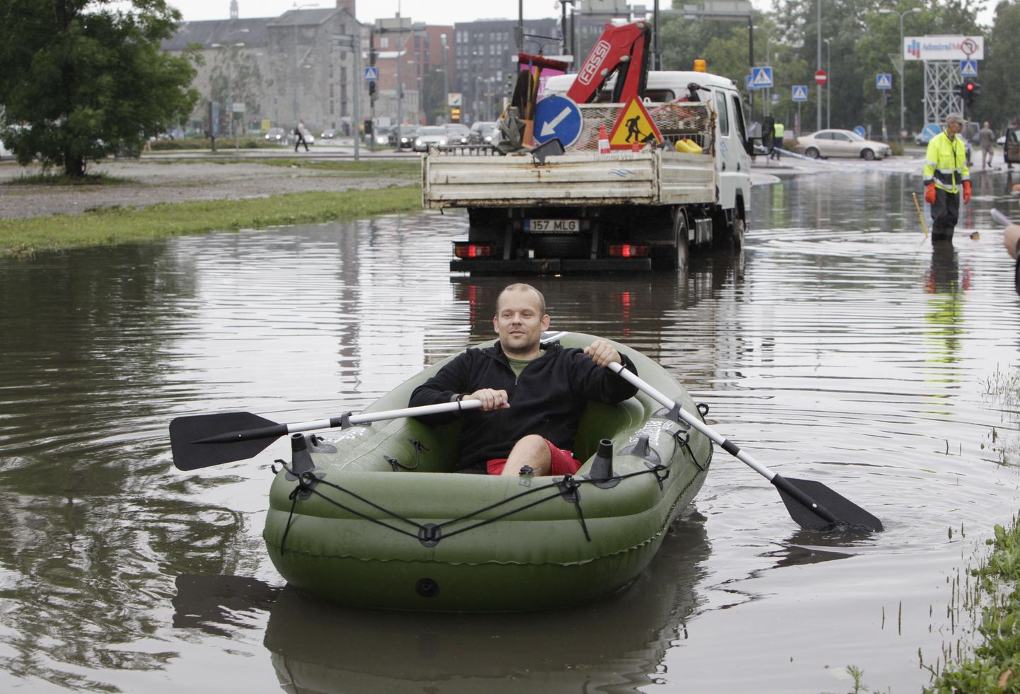 Наводнение на улице Туукри в Таллинне