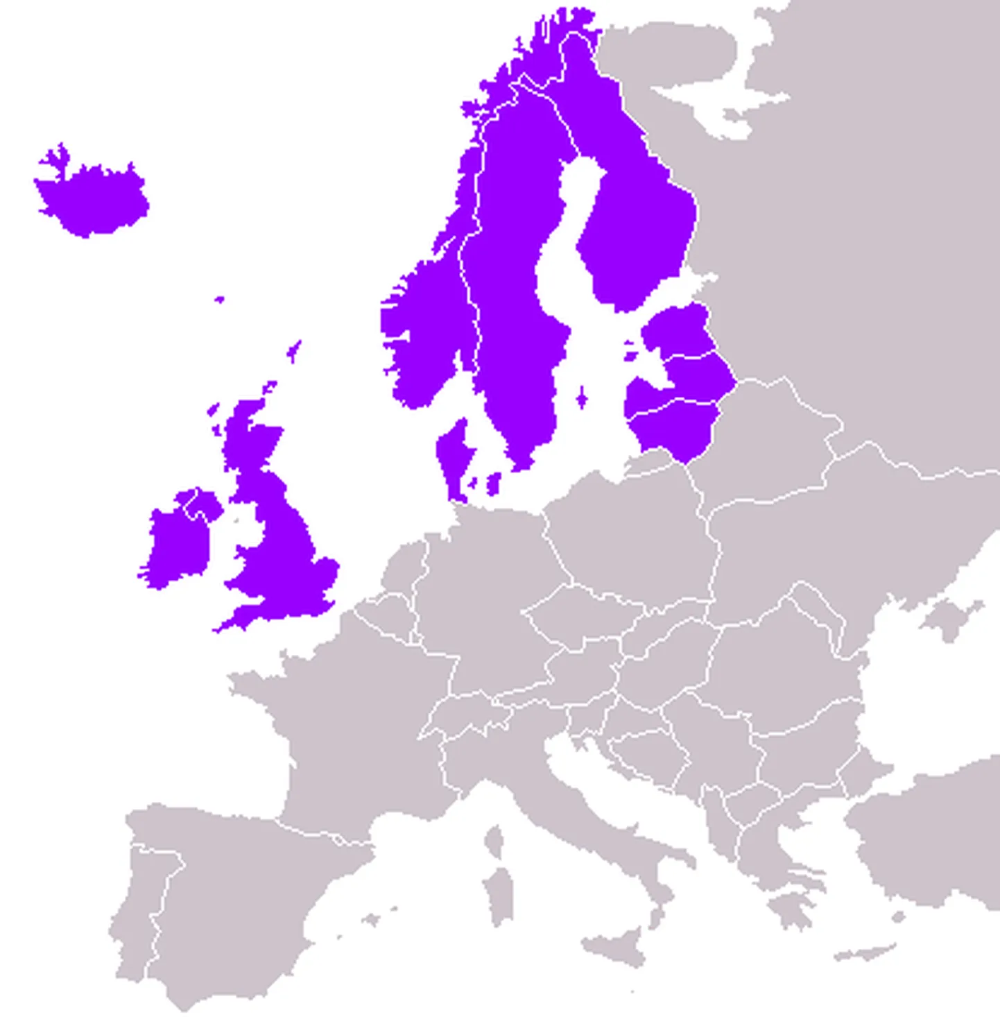 Страны Северной Европы на карте.