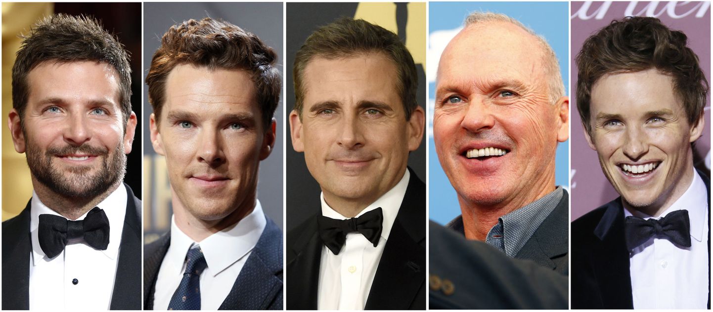 Parima meespeaosa Oscari kandidaadid Bradley Cooper, Benedict Cumberbatch, Steve Carell, Michael Keaton ja Eddie Redmayne