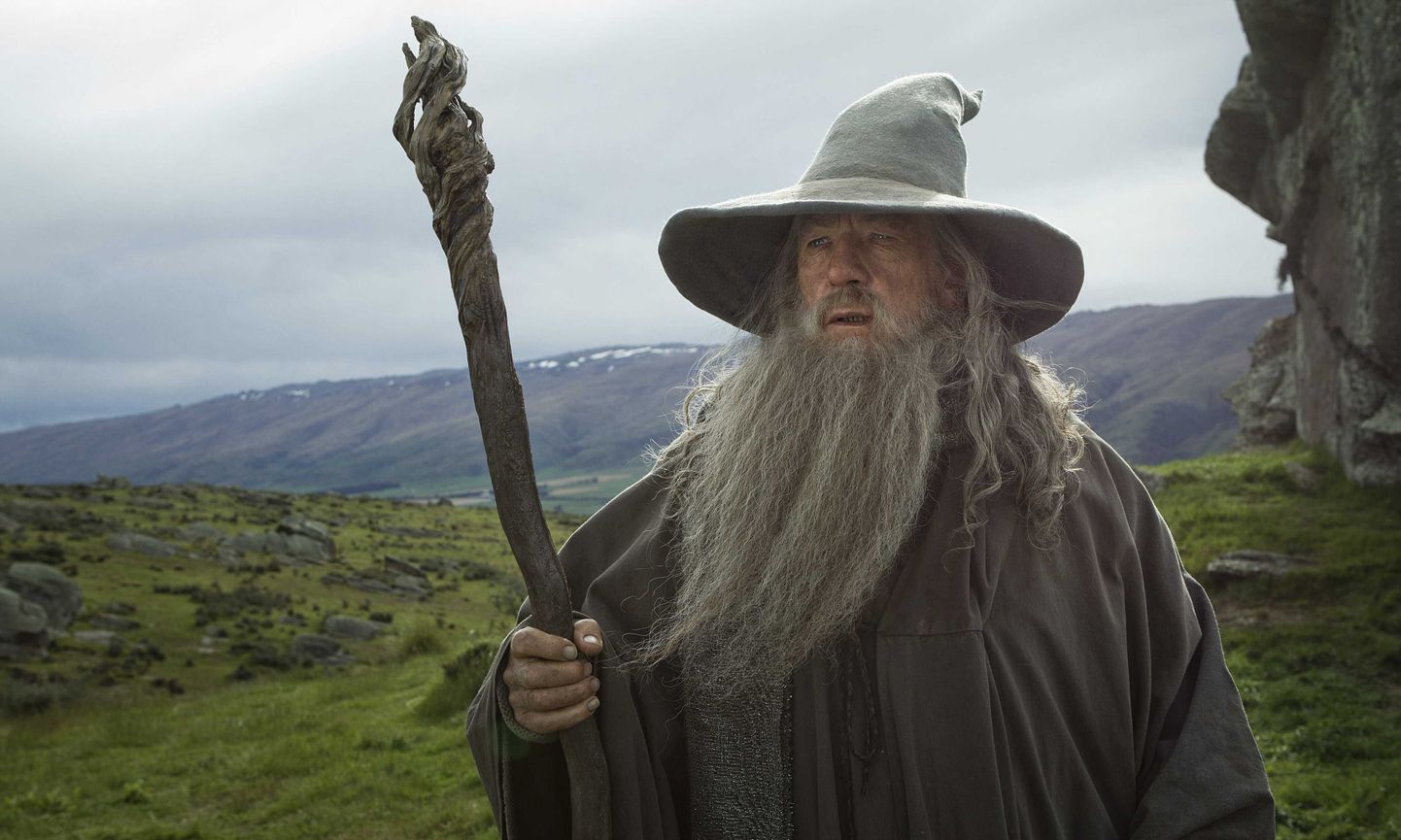 Filmi-Gandalf Briti näitleja Ian McKellani kehastuses.