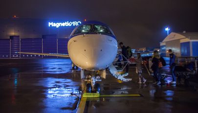 Tallinna lennujaamast väljunud esimene Nordic Aviationi lend. Foto: