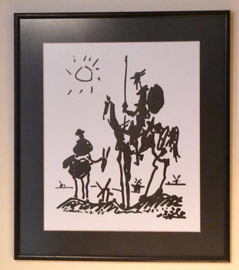 "Дон Кихот" Пабло Пикассо, репродукция в кабинете Марциса Аузиньша 