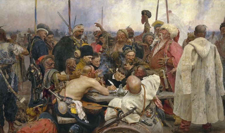 Ilja Repini maal «Zaporižžja kasakate vastus Ottomani impeeriumi sultanile Mehmed IV-le».