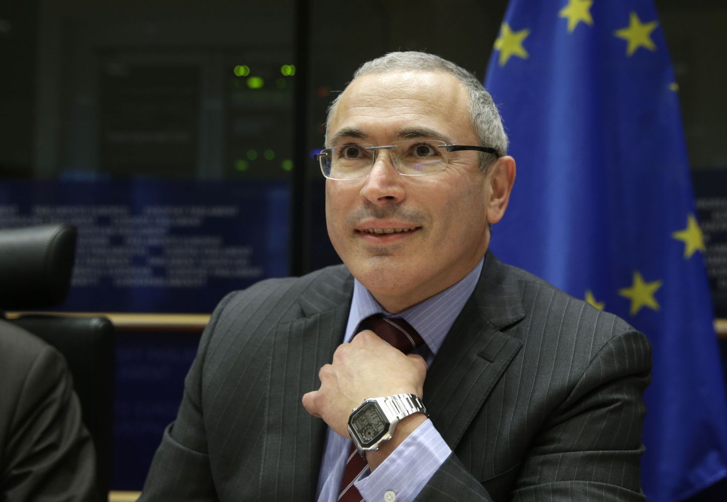 Mihhail Hodorkovski 2. detsembril Brüsselis Euroopa Parlamendi hoones toimunud inimõigustealasel debatil.