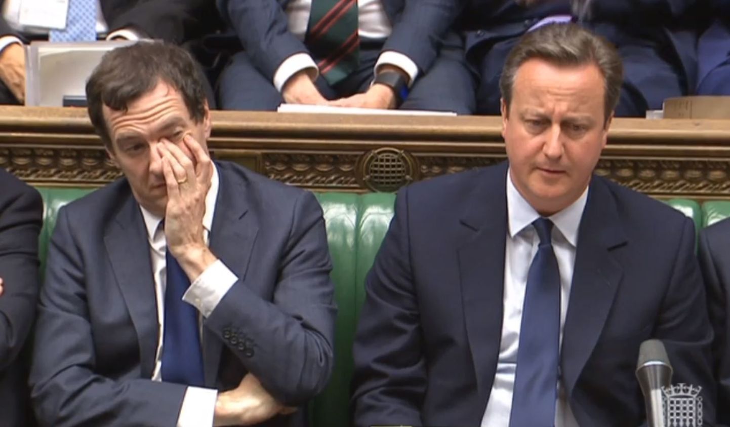 Briti rahandusminister George Osborne ja peaminister David Cameron (paremal).
