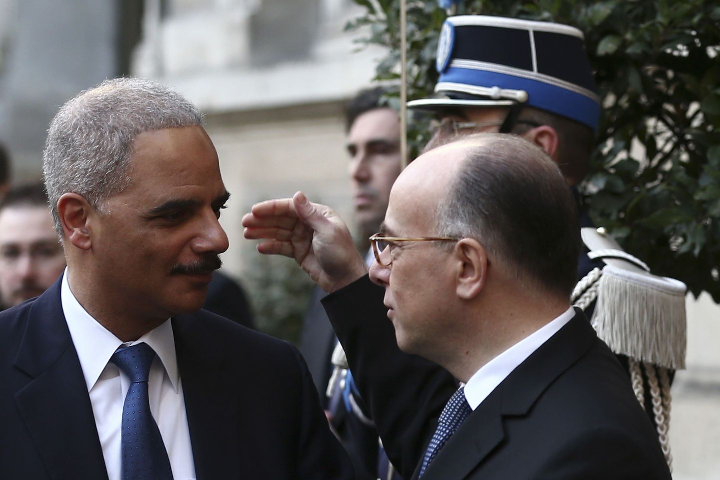 USA justiitsminister Eric Holder koos Prantsuse siseministri Bernard Cazeneuve'iga täna Pariisis.