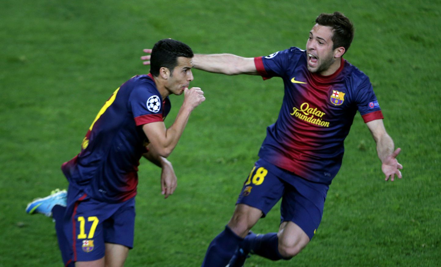 Pedro Rodriguez (vasakus) lõi tänases mängus viigivärava, mis tagas ka Barcelona edasipääsu.