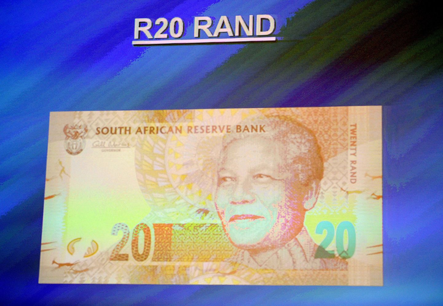 Nelson Mandela pildiga rahatäht.