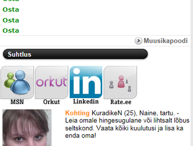 Tele2 WAP-teenus pakub veel täna linke Orkutisse ja MSNi (Kuvatõmmis)