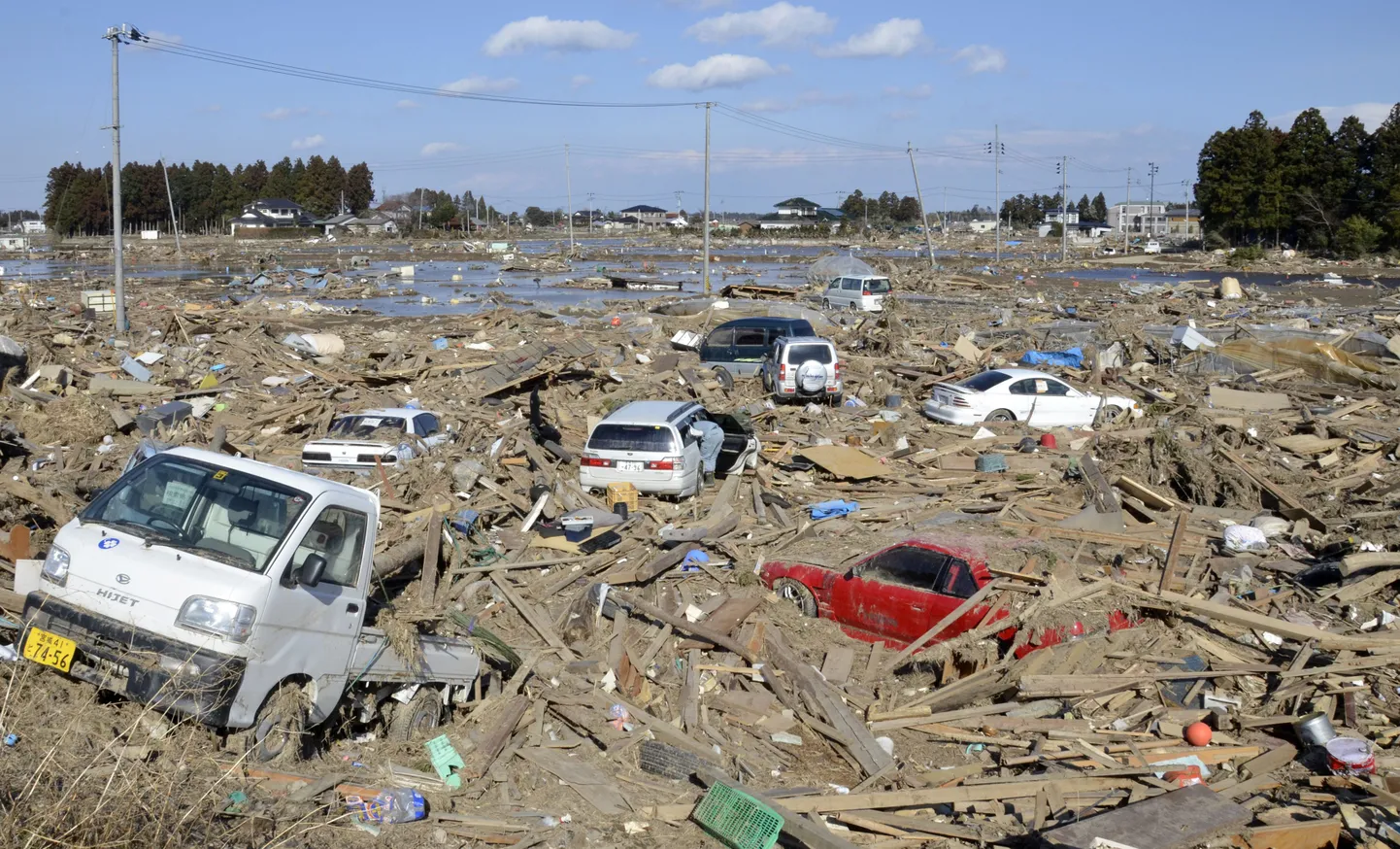 Maavärina ja tsunami tõttu kannatada saanud Sendai Jaapanis.