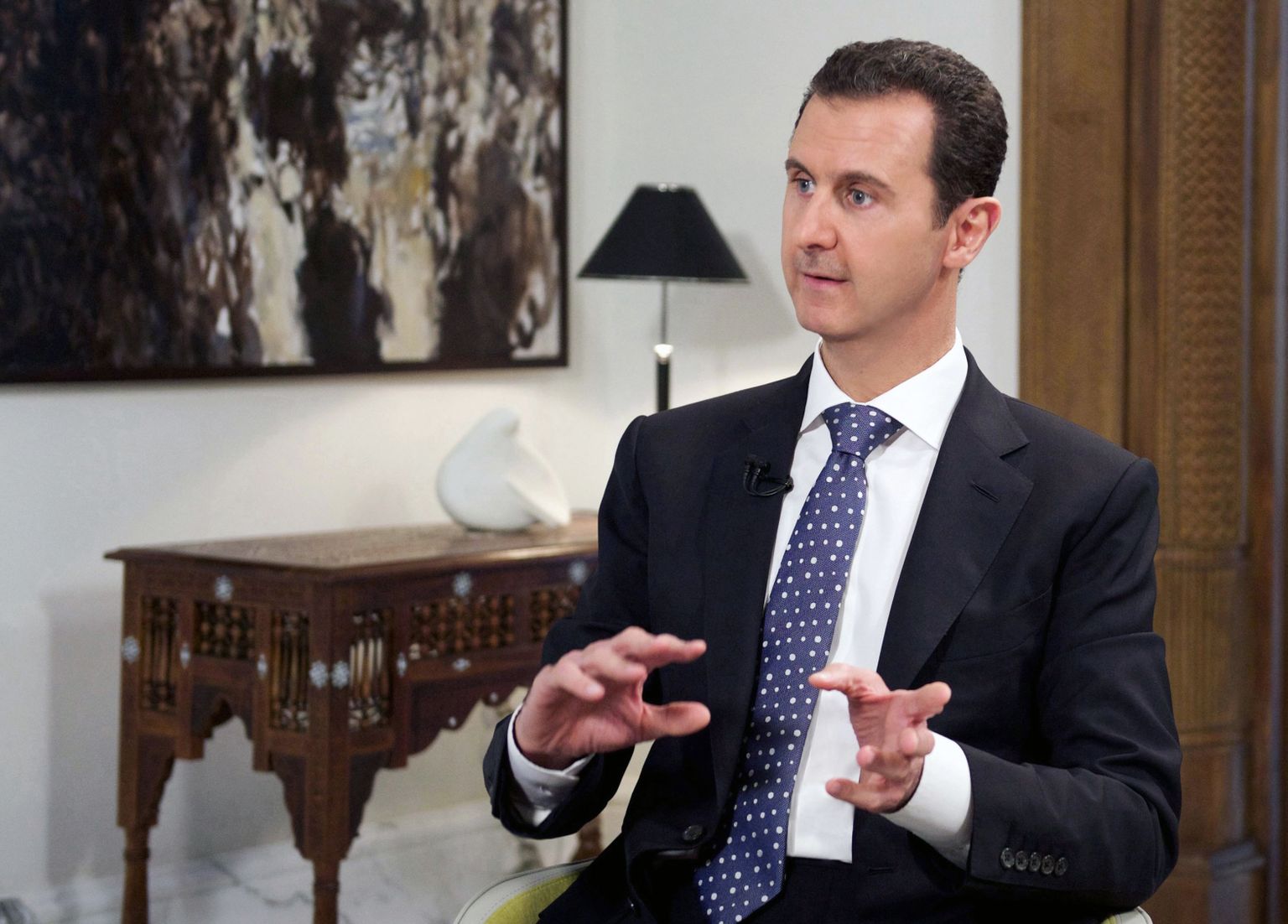Süüria president Bashar Al-Assad möödunud nädalal Damaskuses andmas intervjuud Hispaania uudisteagentuurile EFE.
