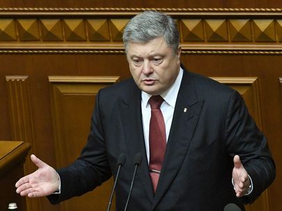 Petro Porošenko Ukraina parlamendile kõnet pidamas. GENYA SAVILOV/AFP/SCANPIX