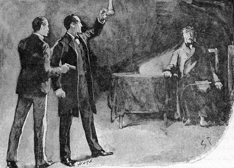 1892. aasta illustratsioon Sherlock Holmesist ja dr. Watsonist