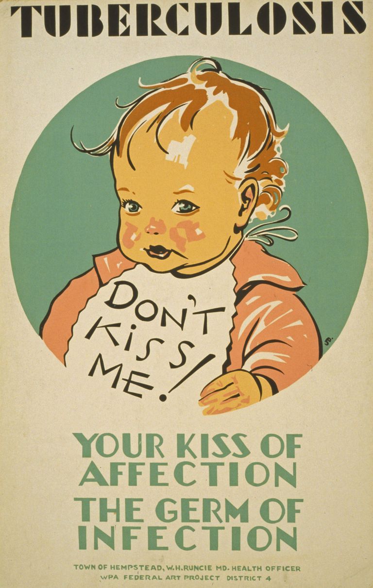 Tuberkuloosi levimisest teavitav plakat 1930. aastatest.