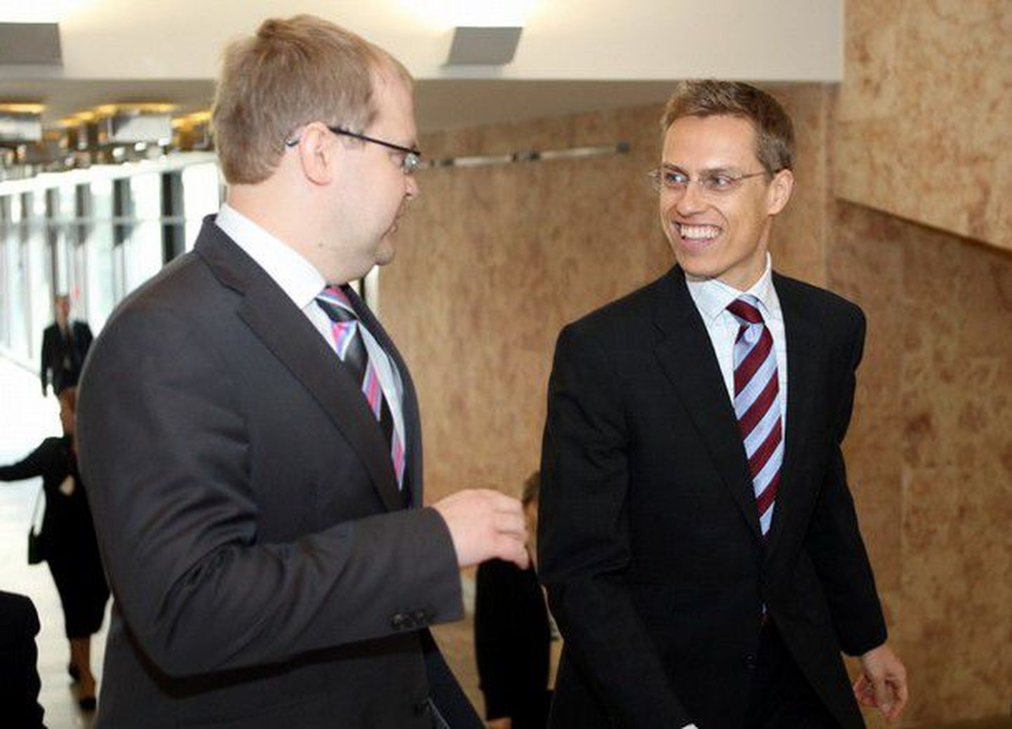 Eesti välisminister Urmas Paet ja tema Soome kolleeg Alexander Stubb.