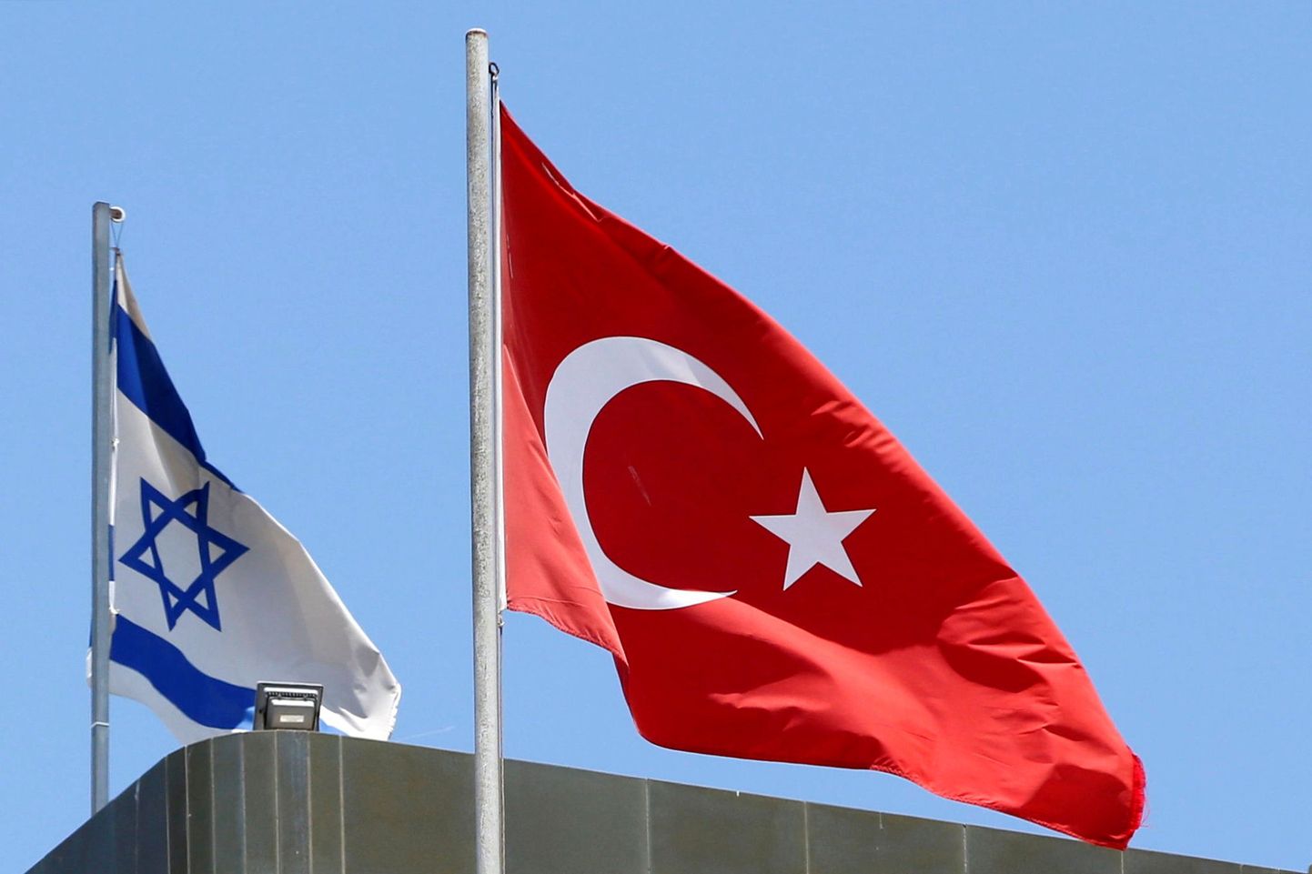 Türgi ja Iisraeli lipud  Tel Avivis.