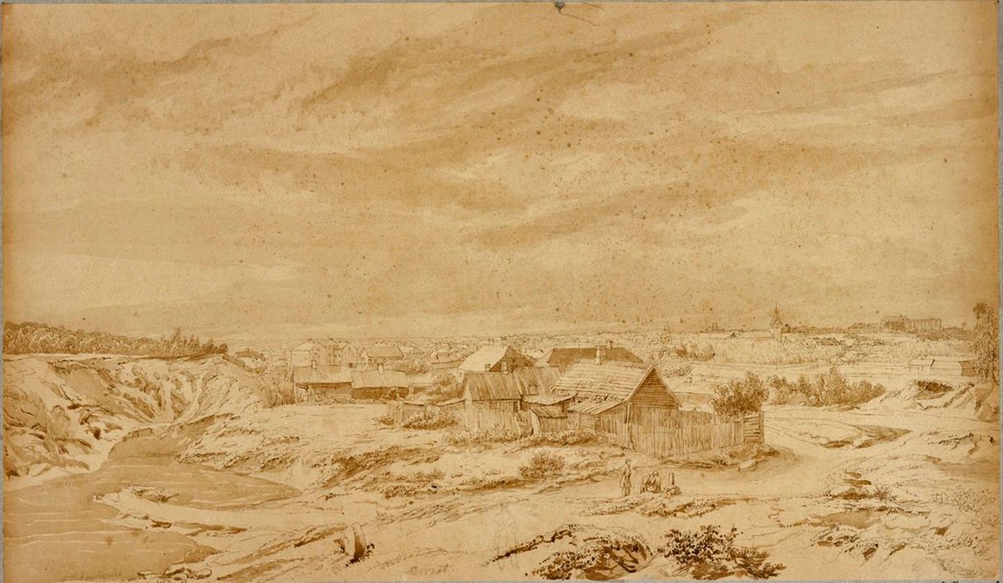 August Matthias Hagen, «Vaade Tartule liivaaugust» (u 1830–1850).