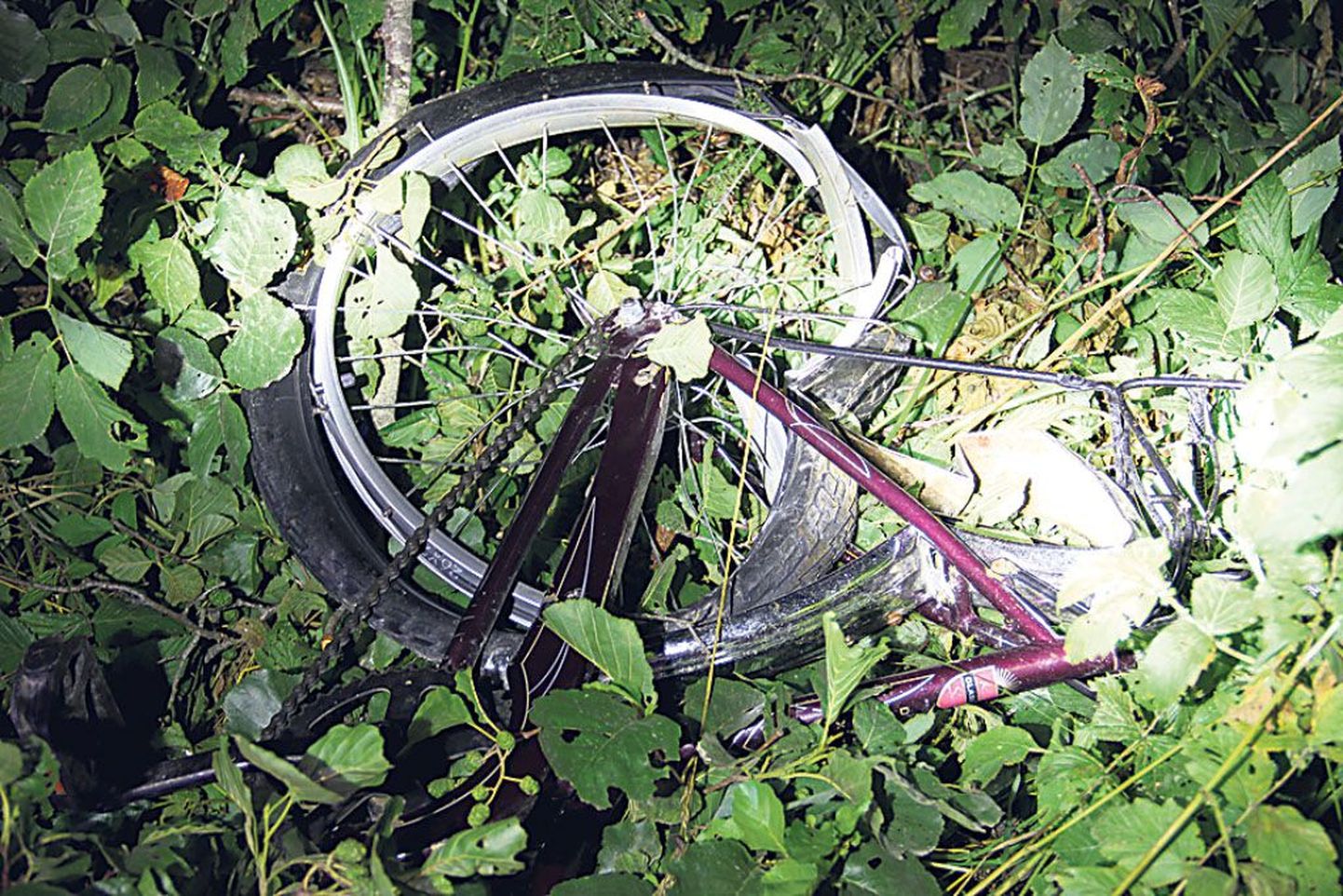 Laupäeval hukkunud 14aastase tüdruku jalgrattast ei jäänud suurt midagi järele.