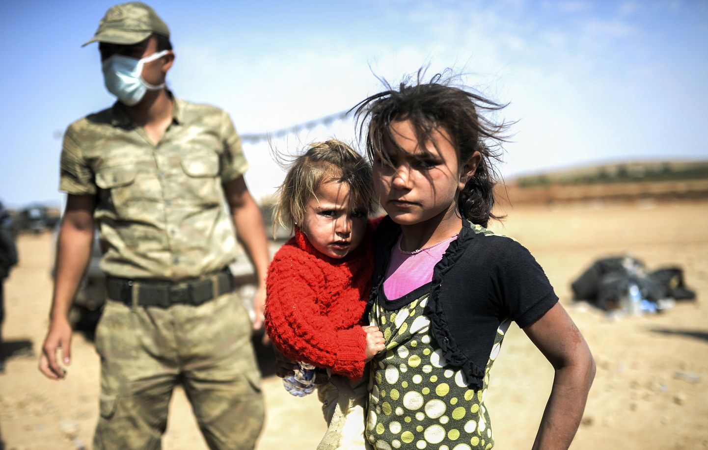 Süüria kurdid, kes põgenesid üle piiri Türki.