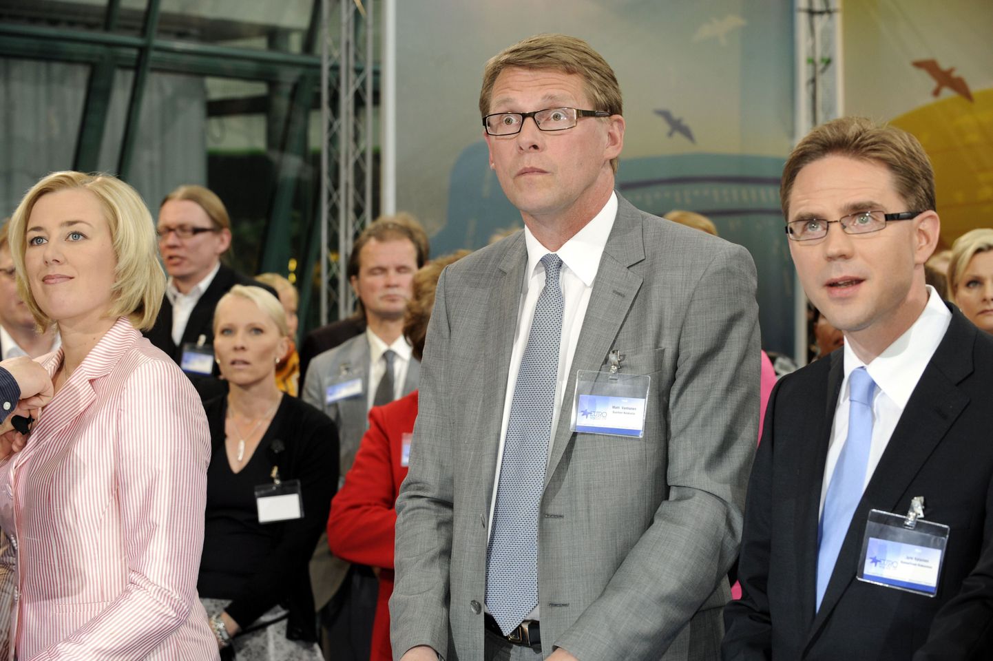 Soome ekspeaminister Matti Vanhanen (vasakult teine) ja rahandusminister Jyrki Katainen.