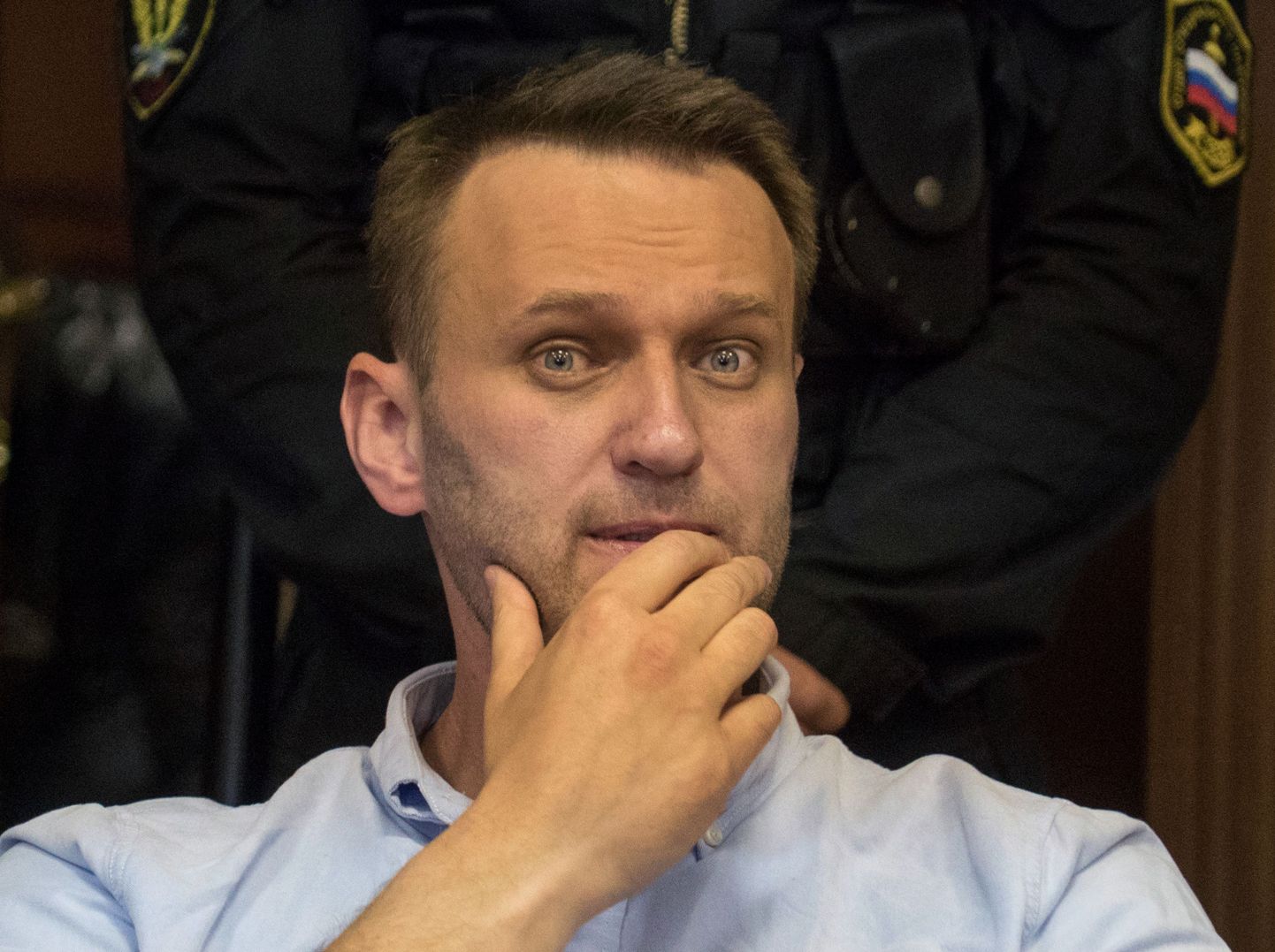 Opositsiooniliider Aleksei Navalnõi Moskva kohtusaalis 16. juulil.