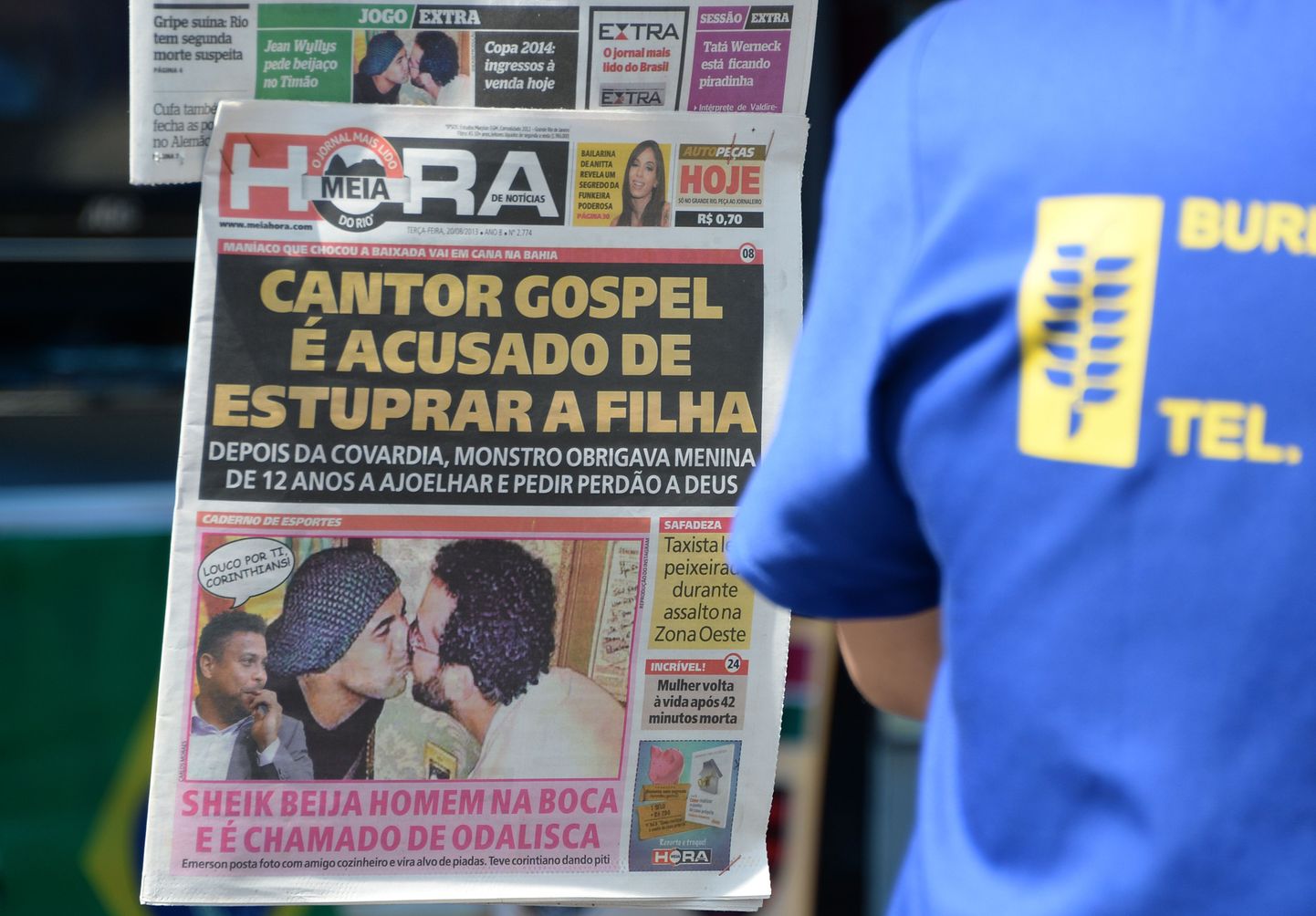 Teist meest suudleva Ederson Sheiki pilt Brasiilia ajalehe esikaanel