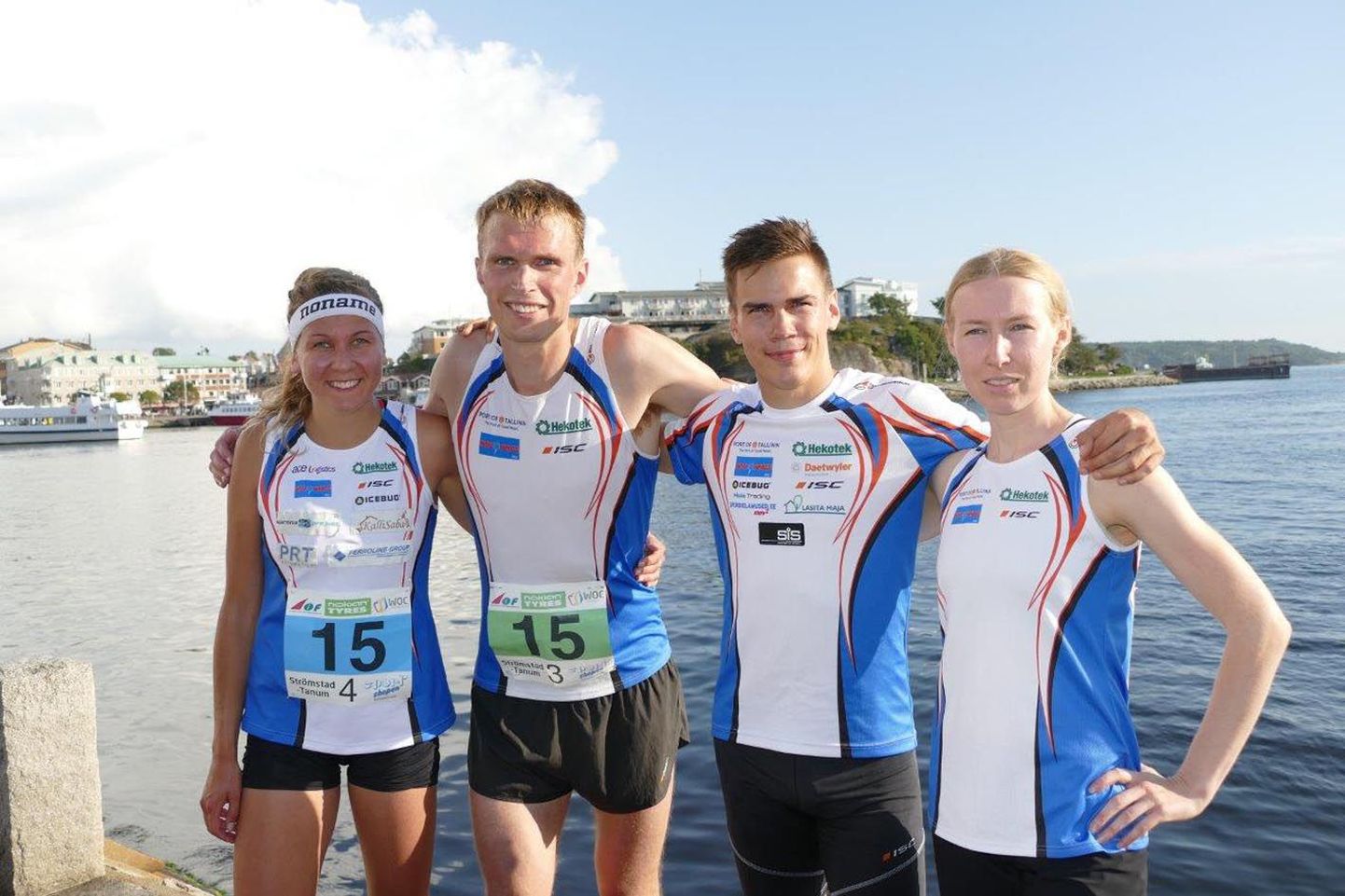 Sprinditeate nelik koosseisus (vasakult) Evely Kaasiku, Sander Vaher, Kenny Kivikas ja Annika Rihma tõi Eesti maailmameistrivõistlustel üle lõpujoone üheksandana. See on eestlaste seni parim koht.