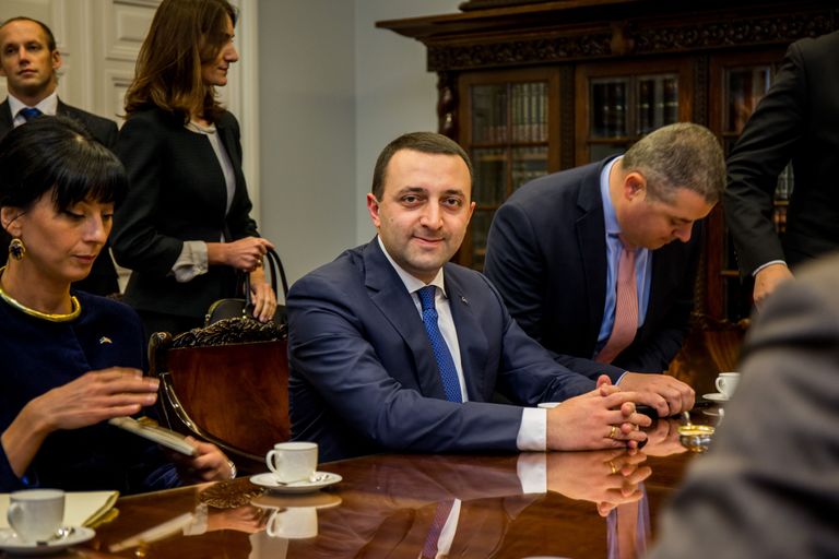 Gruusia peaminister kohtus täna Stenbocki majas Eesti peaminister Taavi Rõivasega. Fotod: Eero Vabamägi.