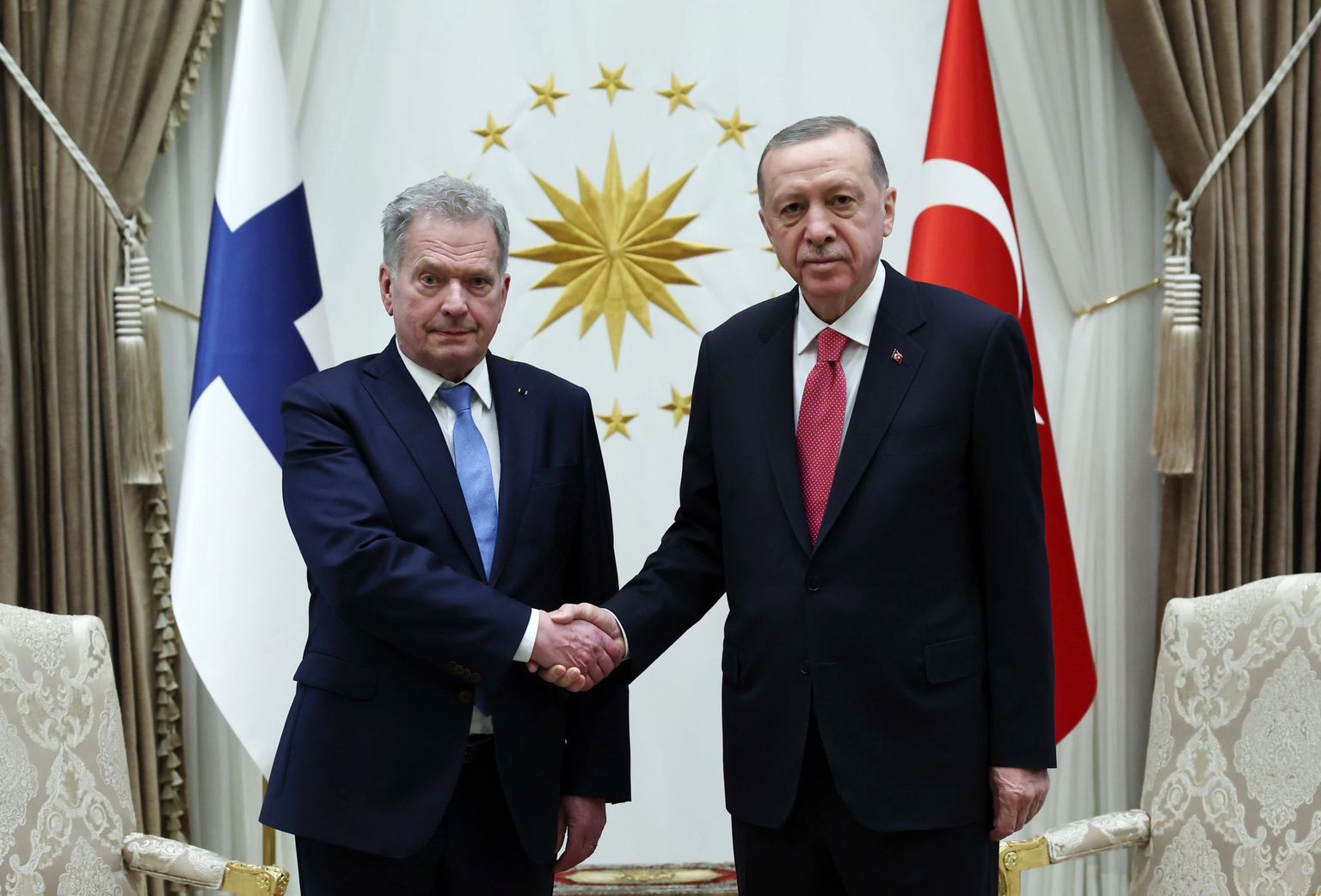 Soome president Sauli Niinistö ja Türgi riigipea Recep Tayyip Erdoğan.