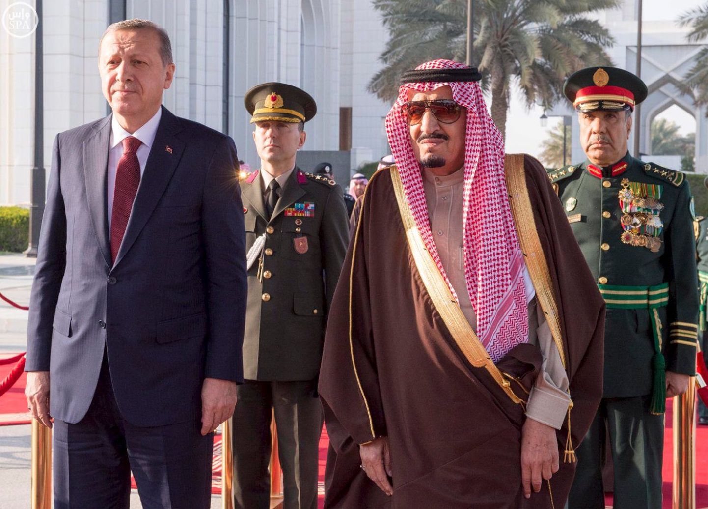 Türgi president Recep Tayyip Erdoğan ja Saudi kuningas Salman eile Riyadhis.