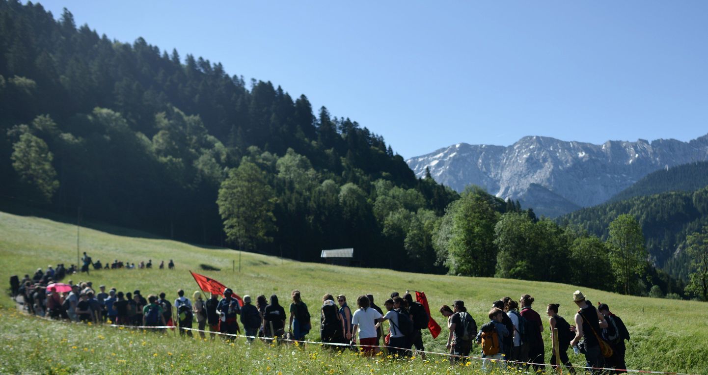 Garmisch-Partenkirchenis toimus täna samuti G7 vastaste meeleavaldus.