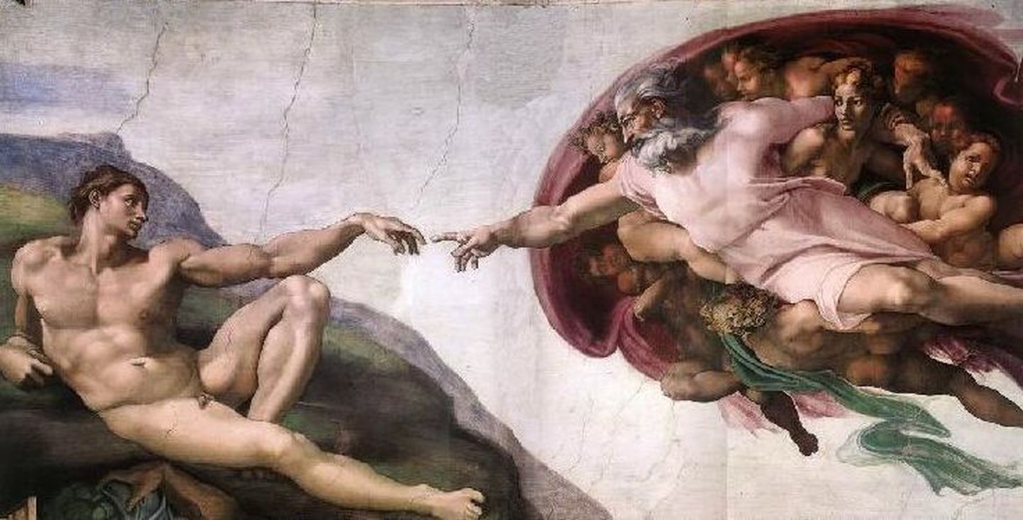 Michelangelo freskomaal «Maailma loomine» Sixtuse kabeli laes
