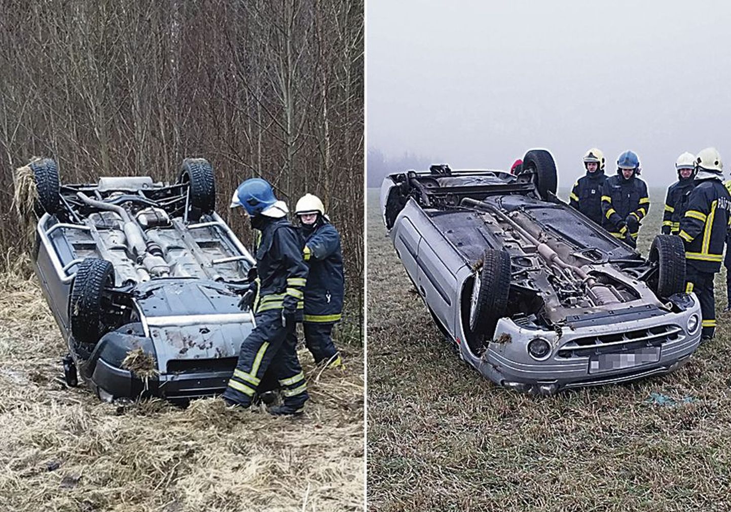 Laupäeval juhtus Viljandimaal kaks liiklusõnnetust, mille tagajärjel vaatasid juhitavuse kaotanud autode rattad taeva poole.