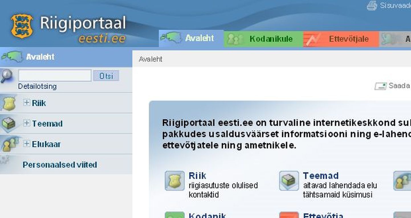 Riigiportaal www.eesti.ee