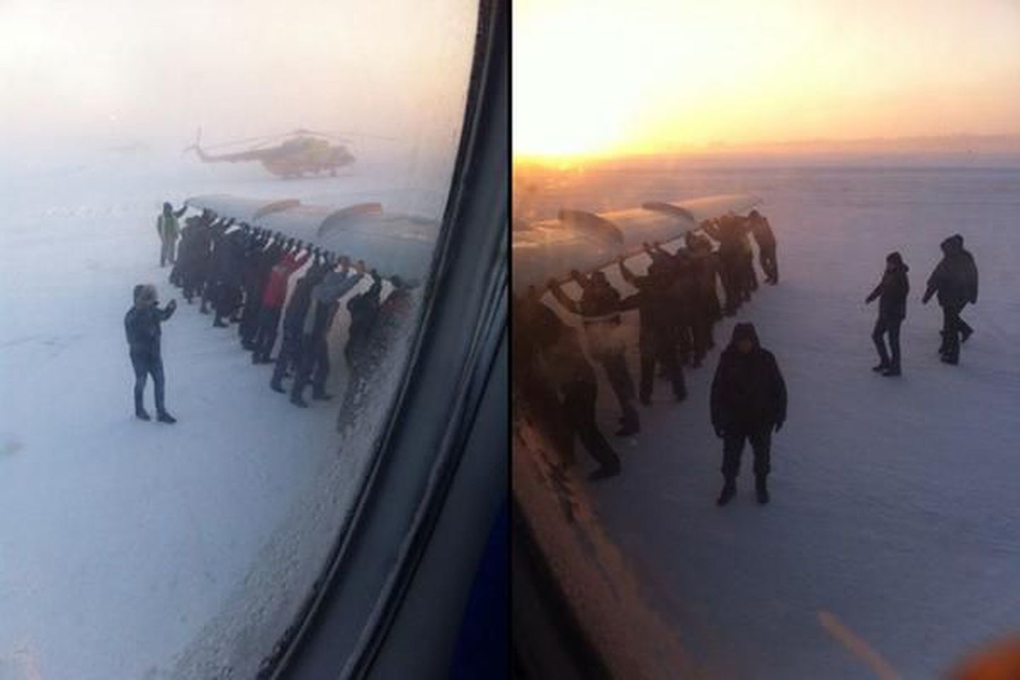 Lennureisijatel tuli Siberis lennukit lükata