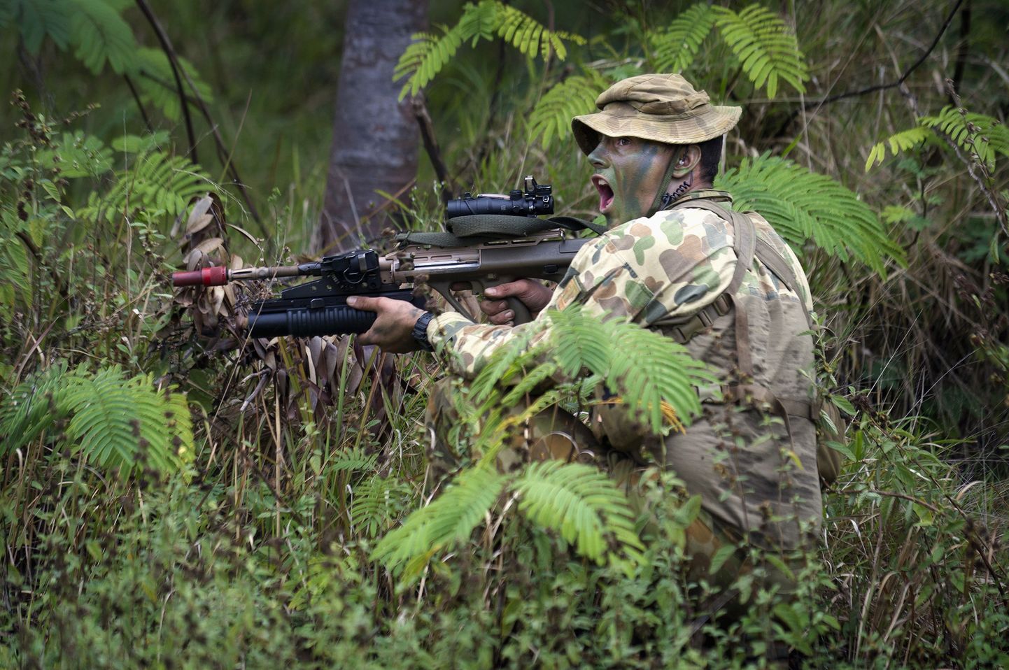 Austraalia sõdur treeningul.
