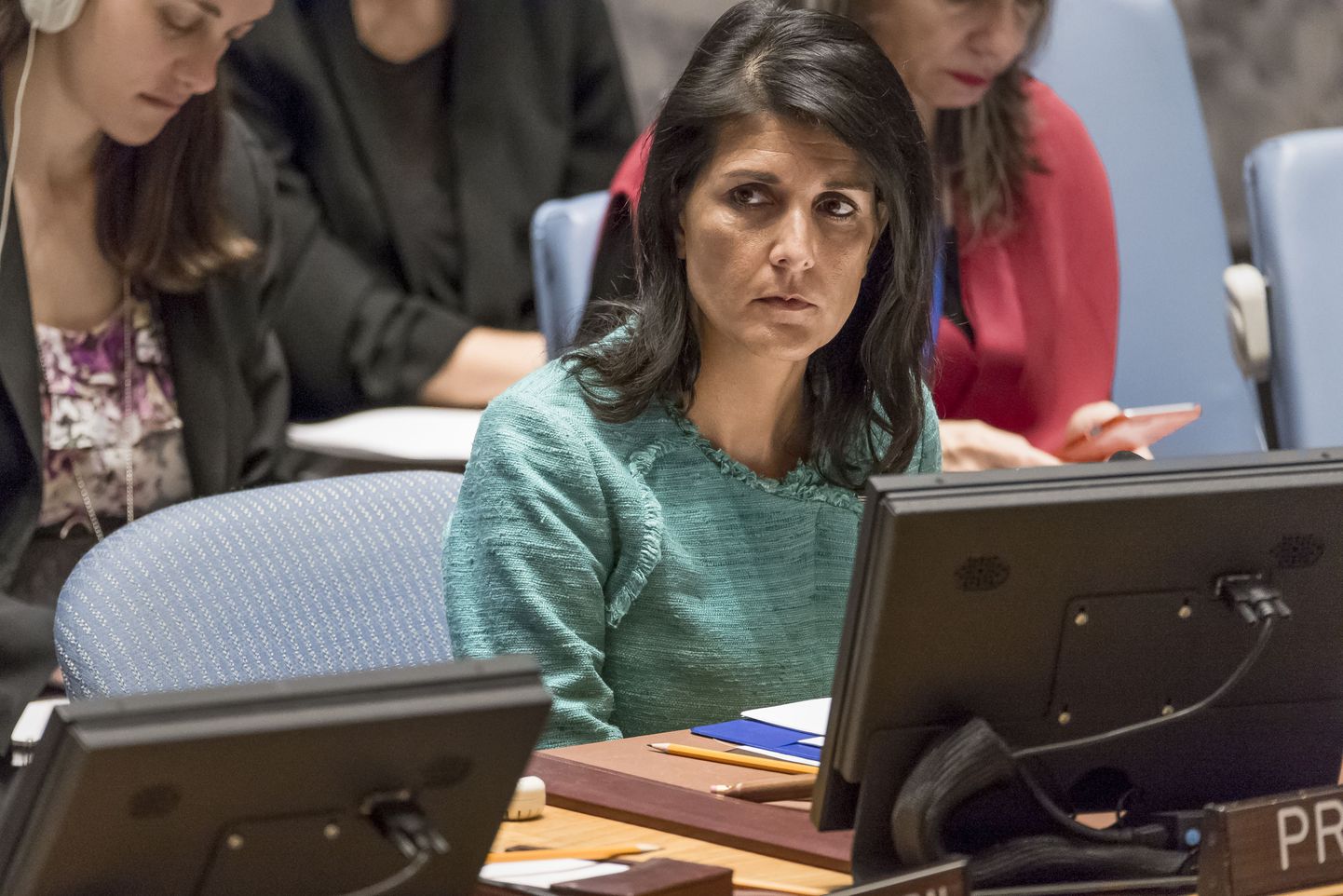 USA suursaadik ÜRO-s Nikki Haley Julgeolekunõukogu istungil.