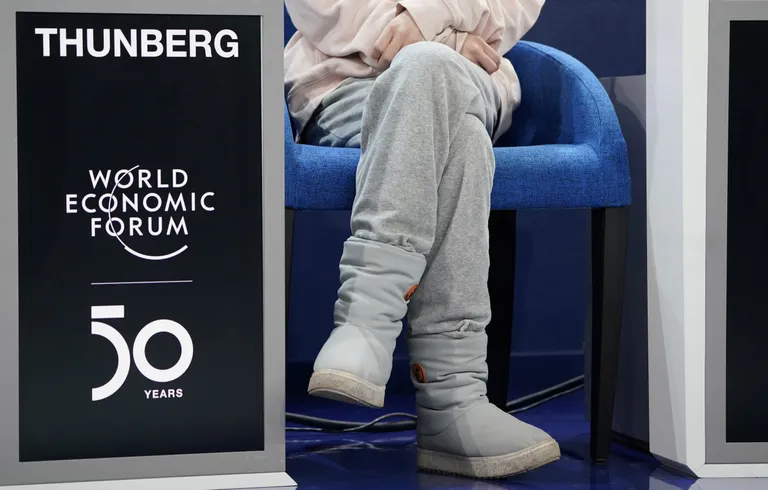Greta Thunberg Šveitsis Davosis majandusfoorumil