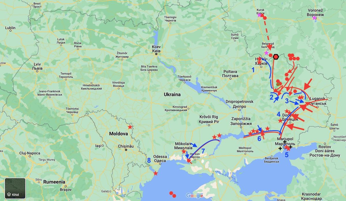 В свои ежедневные обзоры войны в Украине Игорь Таро добавляет карту военных действий.