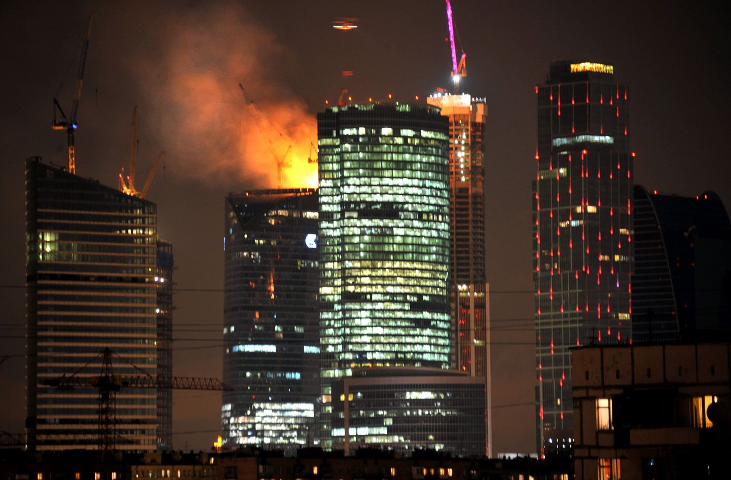 Tulekahju Moskvasse ehitatavas Föderatsiooni tornis.