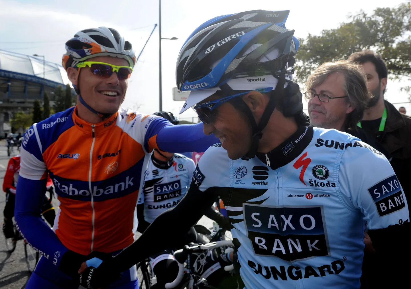Alberto Contador (paremal) ja Luis Sanchez.