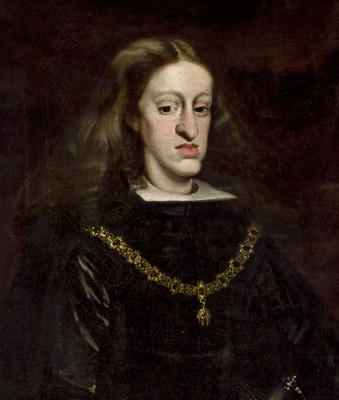 Pildil Hispaania kuningas Carlos II (1661–1700). Tegemist oli Habsburgide soost pärit monarhiga. Vanasti oli Euroopa aristokraatidel kombeks lasta järeltulijatel abielluda oma sugulastega. Austria päritolu dünastia on hea näide sellest, kui kaugele läks nõbude omavaheline sugulusristumine: koja kõikidel esindajatel oli lõpuks alahuul ette nihkunud, lisaks esines geneetilisi haigusi, näiteks Carlos II oli sigimisvõimetu, jäädes seega Habsburgide Hispaania liini viimaseks esindajaks.