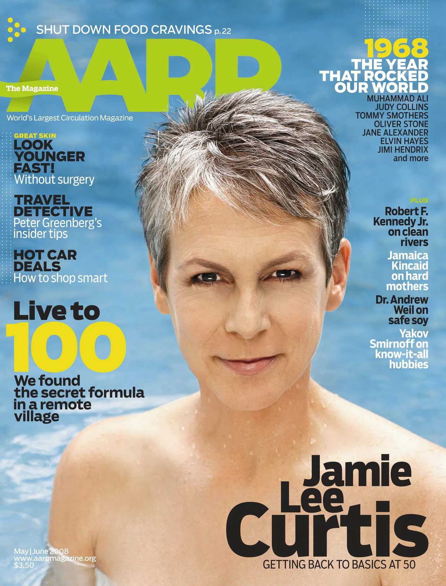 Jamie Lee Curtis ajakirja AARP esikaanel